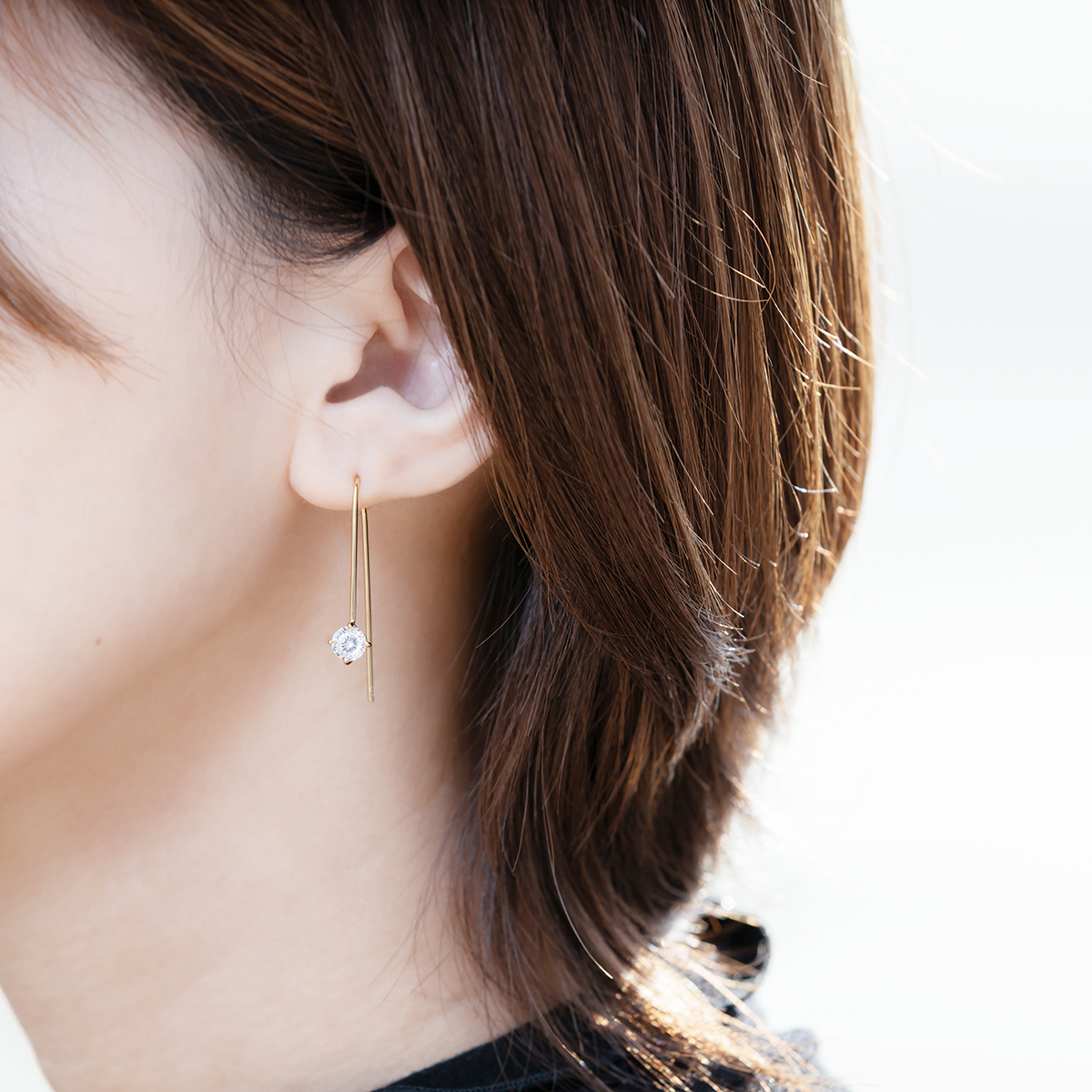 【129カット】#219 hook type pierced earrings【YG】